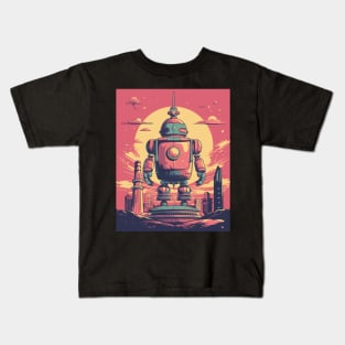 Retro-Futuristic Robots Kids T-Shirt